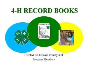 4 h record book examples