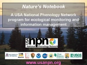 Natures Notebook A USA National Phenology Network program