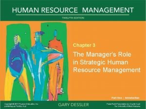 Chapter 3 The Managers Role in Strategic Human