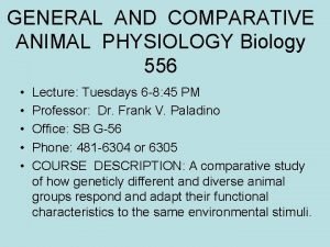 Comparative animal physiology notes