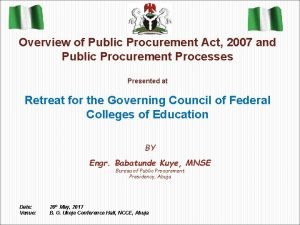 Summary of public procurement act 2007