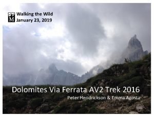 Walking the Wild January 23 2019 Dolomites Via