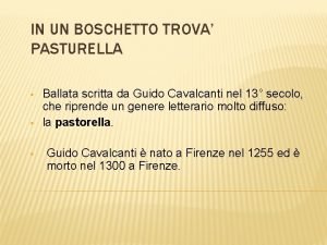 In un boschetto trova pasturella