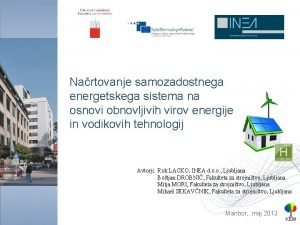 Nartovanje samozadostnega energetskega sistema na osnovi obnovljivih virov