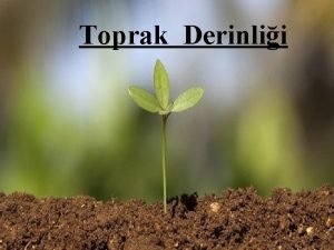 Toprak Derinlii 1 GR insanlar zellikle tarm renip