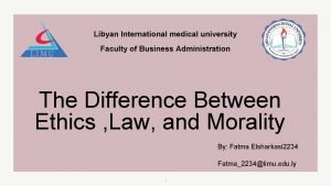 Libyan International medical university Faculty of Business Administration