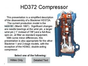 HD 372 Compressor This presentation is a simplified