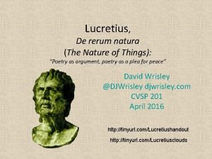 Lucretius De rerum natura The Nature of Things