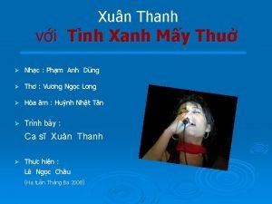 Xun Thanh vi Tnh Xanh My Thu Nhc