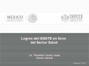 Logros del ISSSTE en favor del Sector Salud