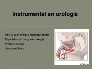 Instrumental en urologia Msc Dr Juan Enrique Melendez