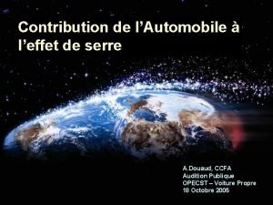 Contribution de lAutomobile leffet de serre A Douaud