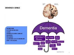 DEMENZA SENILE DEFINIZIONE FATTORI DI RISCHIO CAUSE MANIFESTAZIONI