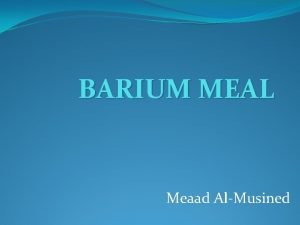 Barium meal formula
