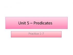 Predicate and predicator