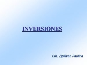 INVERSIONES Cra Zipilivan Paulina Descripcin del rubro Colocaciones