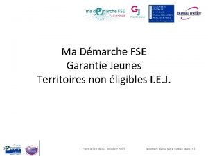 Ma Dmarche FSE Garantie Jeunes Territoires non ligibles