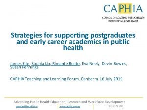 Strategies for supporting postgraduates and early career academics