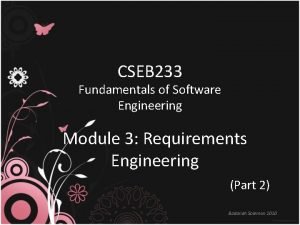 CSEB 233 Fundamentals of Software Engineering Module 3