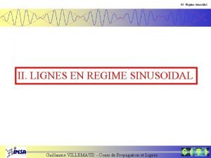 63 Rgime sinusodal II LIGNES EN REGIME SINUSOIDAL