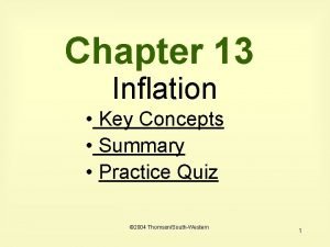 Chapter 13 Inflation Key Concepts Summary Practice Quiz