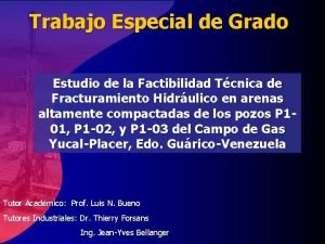 Trabajo Especial de Grado Estudio de la Factibilidad