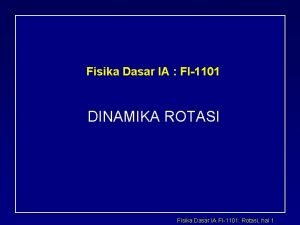 Fisika dasar ia Fisika dasar ia