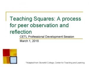 Teaching observation