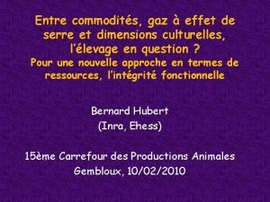 Entre commodits gaz effet de serre et dimensions