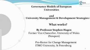 University governance models