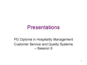 Customer service presentations
