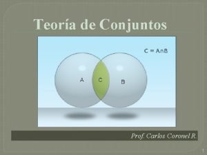 Teora de Conjuntos Prof Carlos Coronel R 1