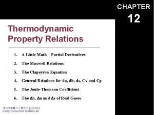 Thermodynamic property relations