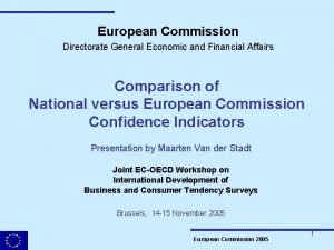 European Commission Directorate General Economic and Financial Affairs