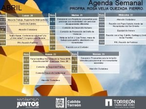 Agenda Semanal ABRIL PROFRA ROSA VELIA QUEZADA FIERRO