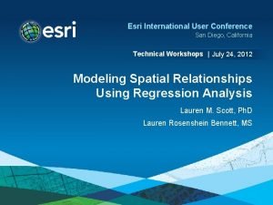 Esri International User Conference San Diego California Technical