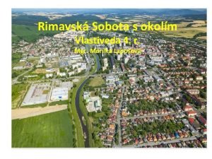 Rimavsk Sobota s okolm Vlastiveda 4 r Mgr