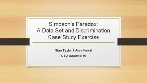 Simpsons Paradox A Data Set and Discrimination Case