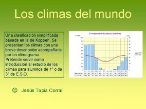 Los climas del mundo Una clasificacin simplificada basada