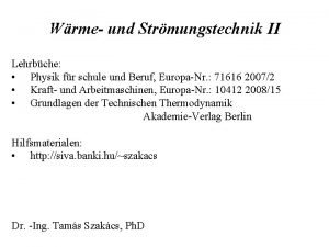 Wrme und Strmungstechnik II Lehrbche Physik fr schule