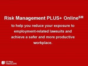 Risk management plus online