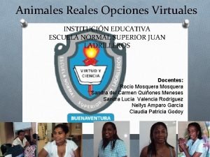 Animales Reales Opciones Virtuales INSTITUCIN EDUCATIVA ESCUELA NORMAL