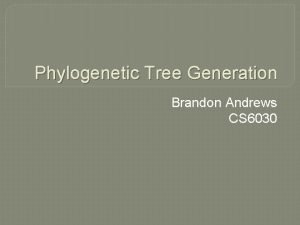 Phylogenetic tree generator Phylogenetic tree generator