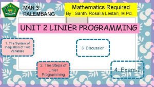 MAN 3 PALEMBANG Mathematics Required By Santhi Rosalia