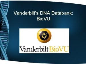 Vanderbilts DNA Databank Bio VU Personalized Medicine Integration