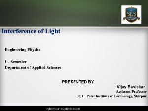 Interference of light engineering physics