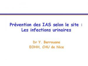 Prvention des IAS selon le site Les infections