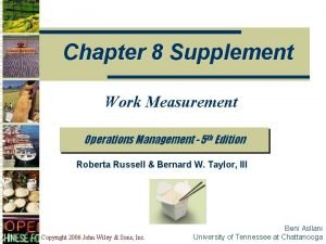 Work measurement steps