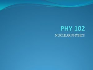 PHY 102 NUCLEAR PHYSICS ATOMIC NUCLEUS Rutherfords Experiment