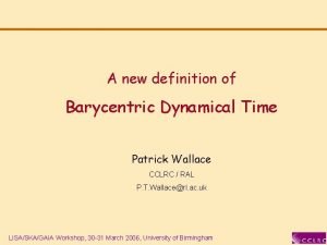Barycentric dynamical time